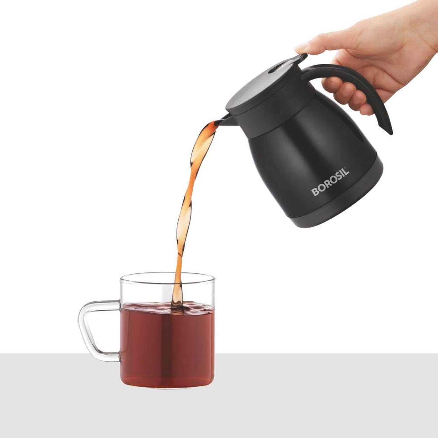 Borosil Stainless Steel 500ml Teapot with Handle